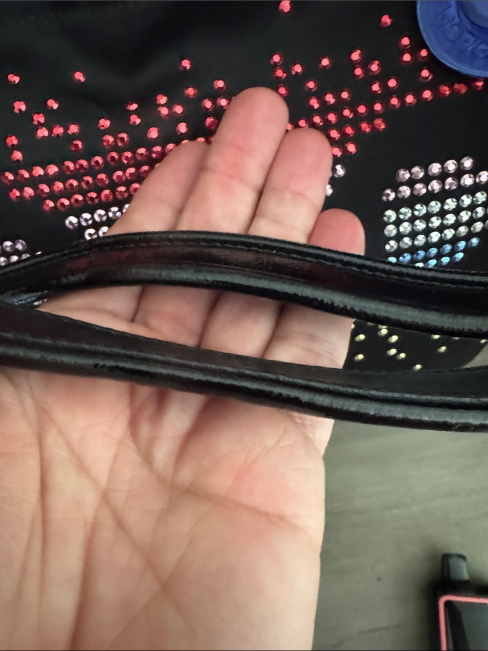 Coach Black Tote with Red, Blue and Gold Studded Ombre Logo - Picture 4 of 12
